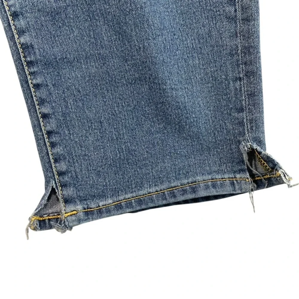 True Religion Geno Relaxed Slim Sz 40 Jeans Med Wash Blue Horseshoe‎ Custom Hem